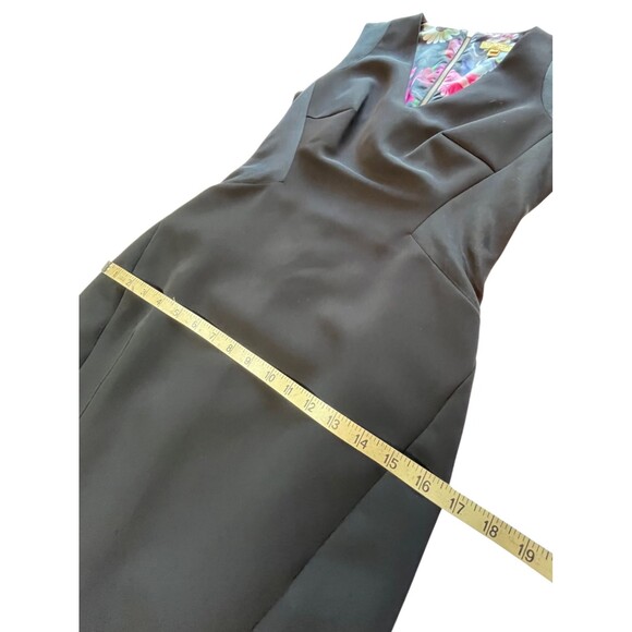 Ted Baker Bodycon Dress Tailored Black Fitted Sleeveless V Neck Short Pencil 2 - Picture 7 of 15